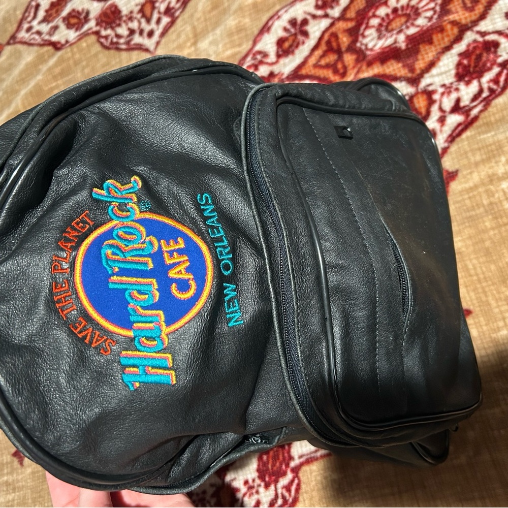 Hard Rock Cafe Black Backpack with Colorful Patch